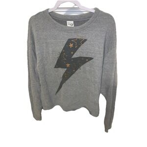 Letluv women's sweater, grey, medium size, polyester and cotton 0027